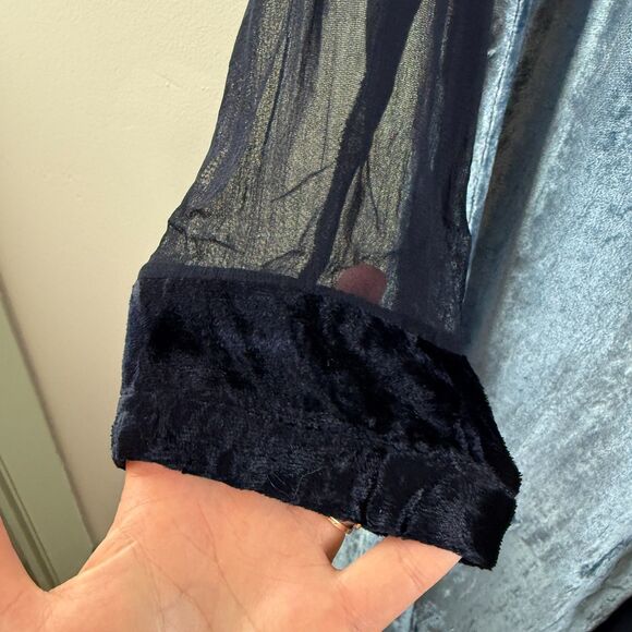 Vintage Nataya Na-Ta-Ya Maxi Dress Blue Forest Fairy Renaissance Embroidered M - Picture 5 of 14